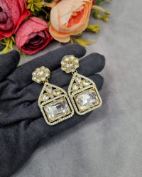 Geometric Crystal Statement Drop Earrings