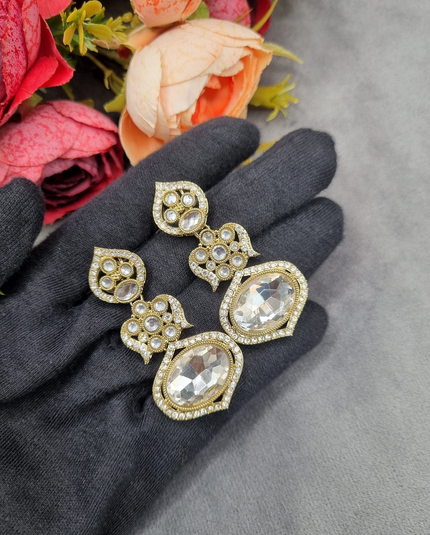Tiered Crystal Chandelier Drop Earrings