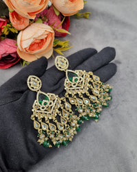 Pearl Cluster Chandelier Statement Earrings