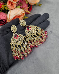 Pearl Cluster Chandelier Statement Earrings