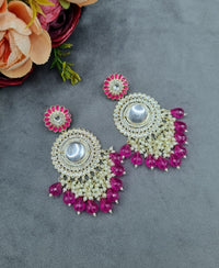 Floral Mirror Drop Statement Earrings