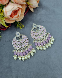 Handcrafted Chandbali Earrings with Faux Pearl & Bead Drops