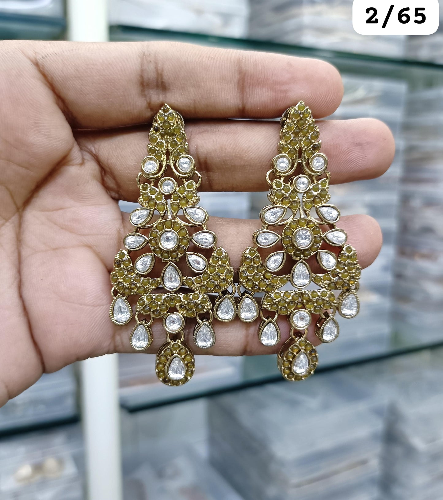 Royal Chandelier Earrings Antique Gold Ethnic Statement Jewelry