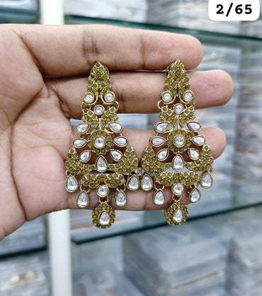 Royal Chandelier Earrings Antique Gold Ethnic Statement Jewelry