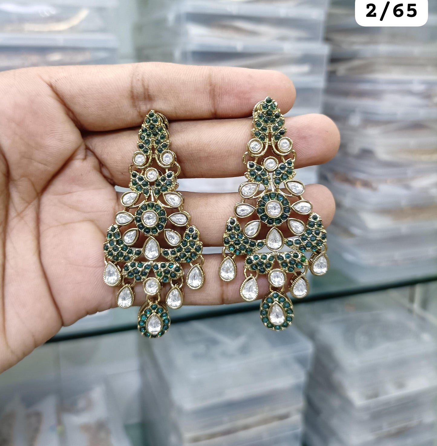 Royal Chandelier Earrings Antique Gold Ethnic Statement Jewelry