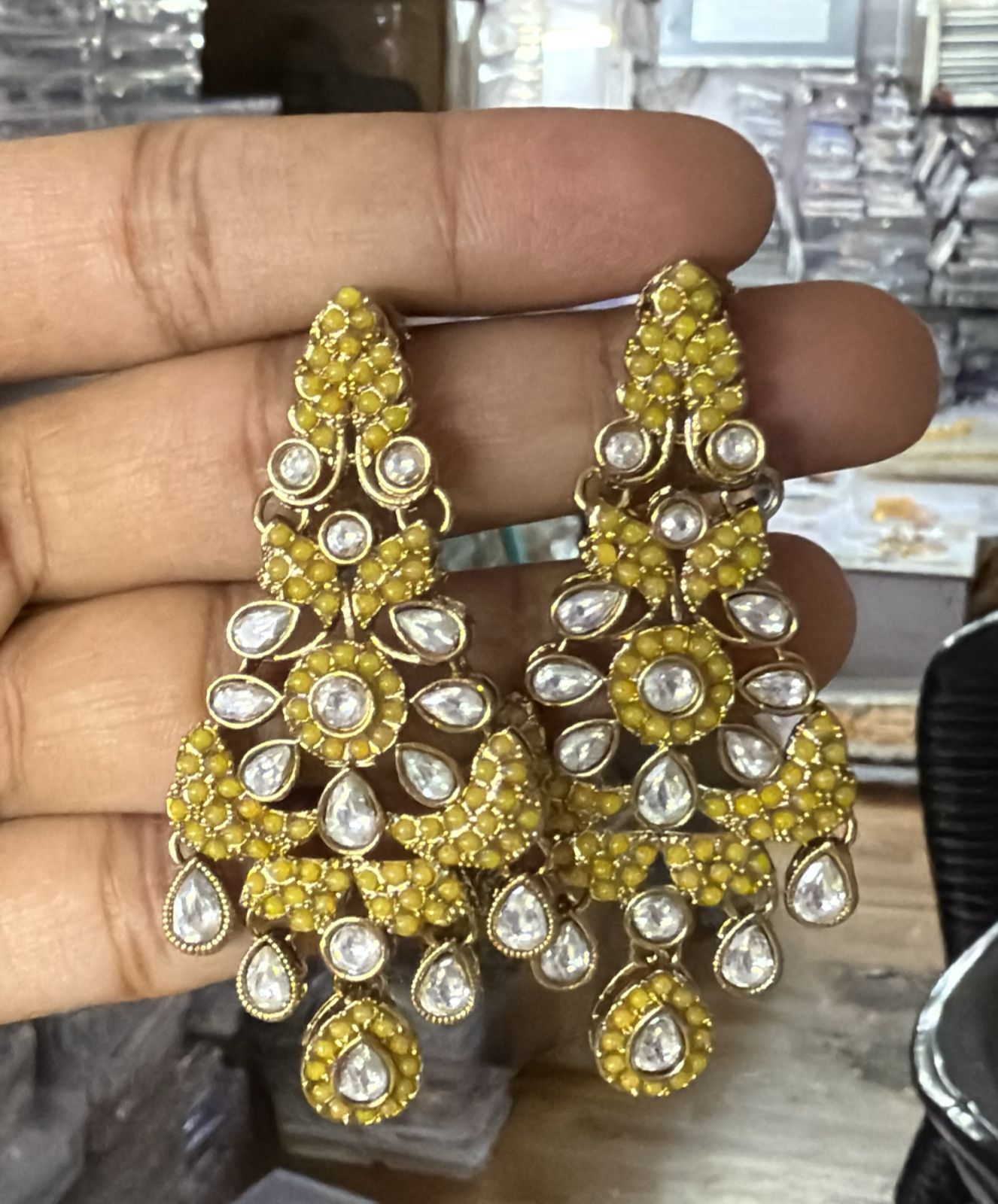 Royal Chandelier Earrings Antique Gold Ethnic Statement Jewelry