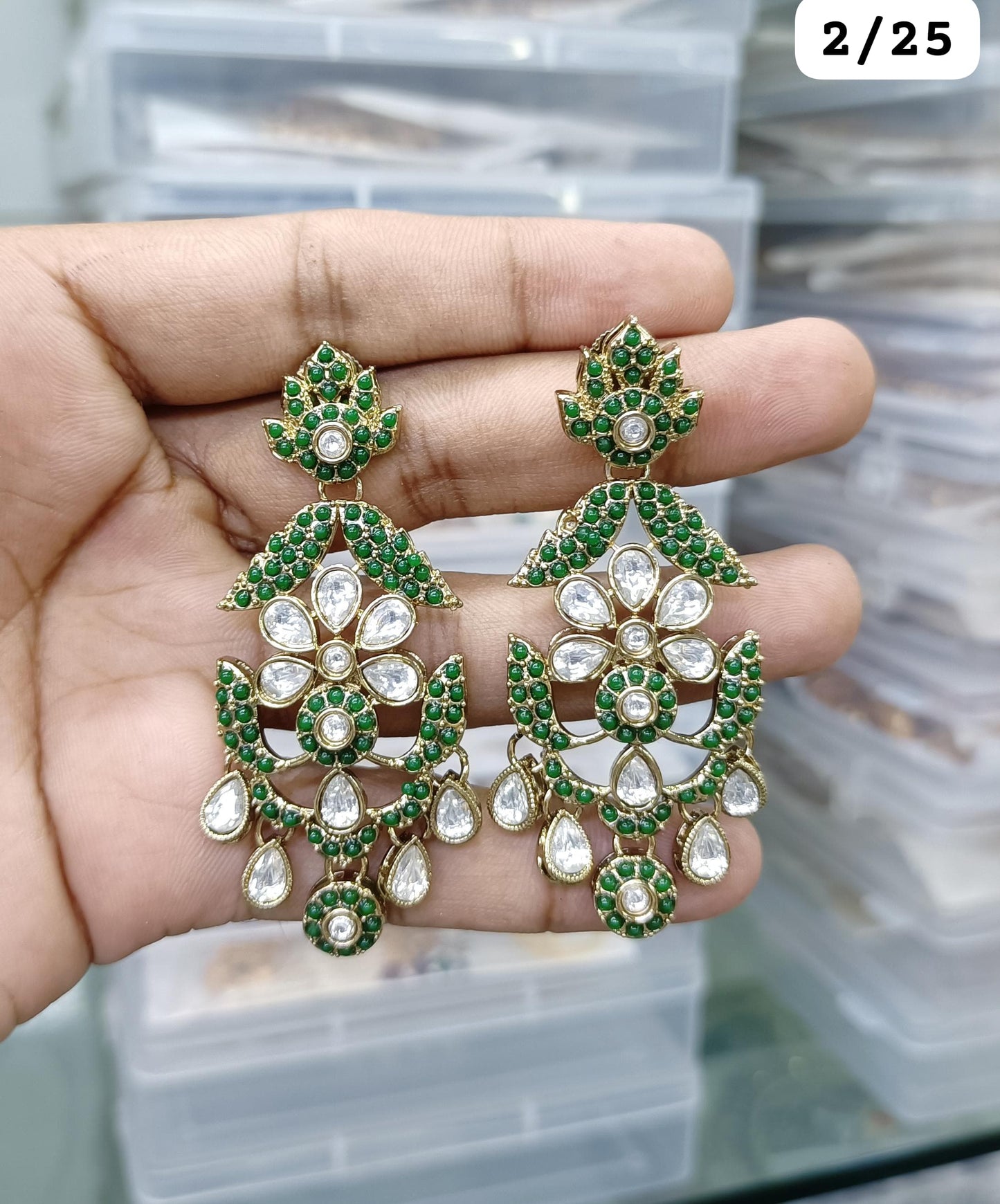 Royal Chandelier Earrings Antique Gold Ethnic Statement Jewelry