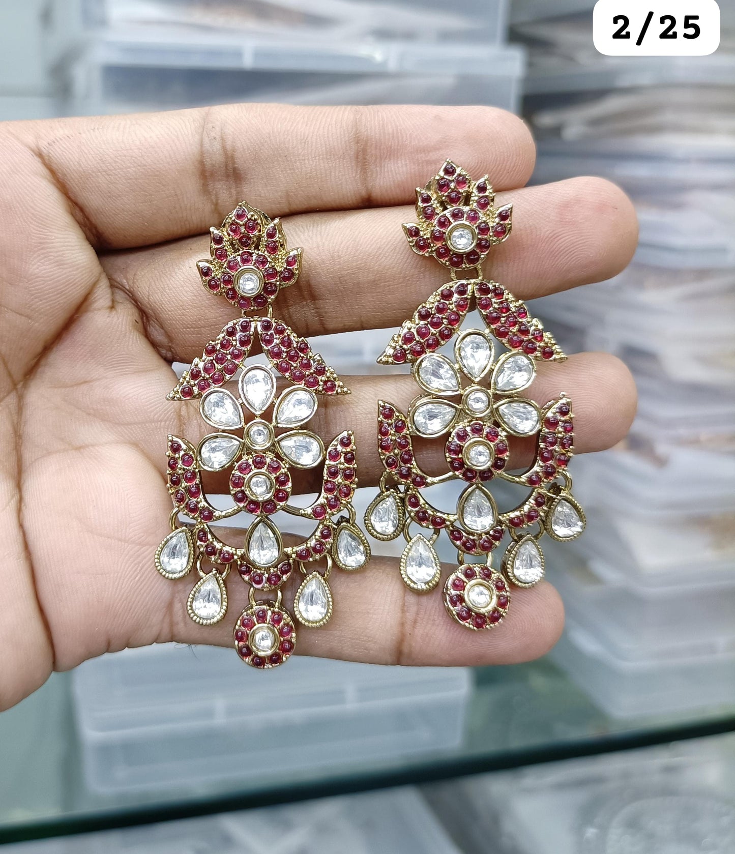 Royal Chandelier Earrings Antique Gold Ethnic Statement Jewelry