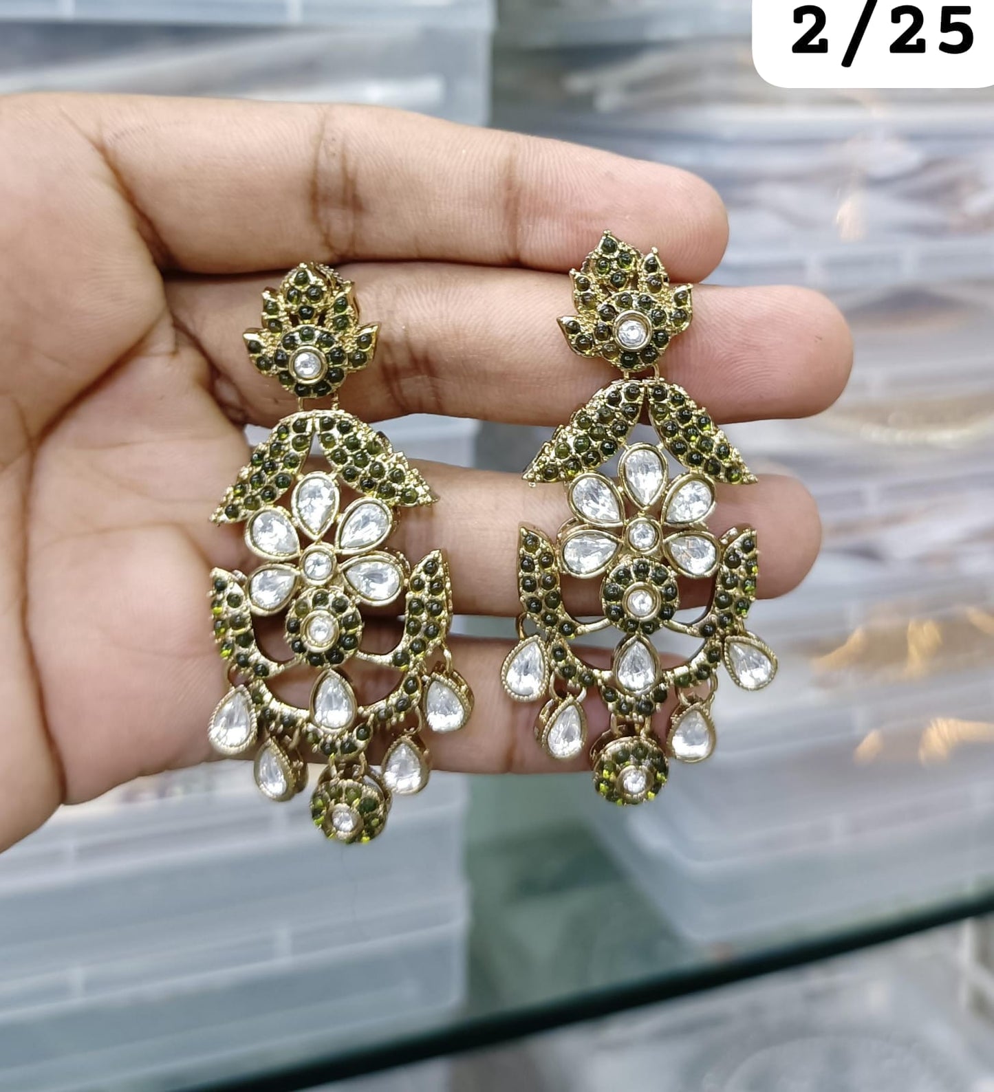 Royal Chandelier Earrings Antique Gold Ethnic Statement Jewelry