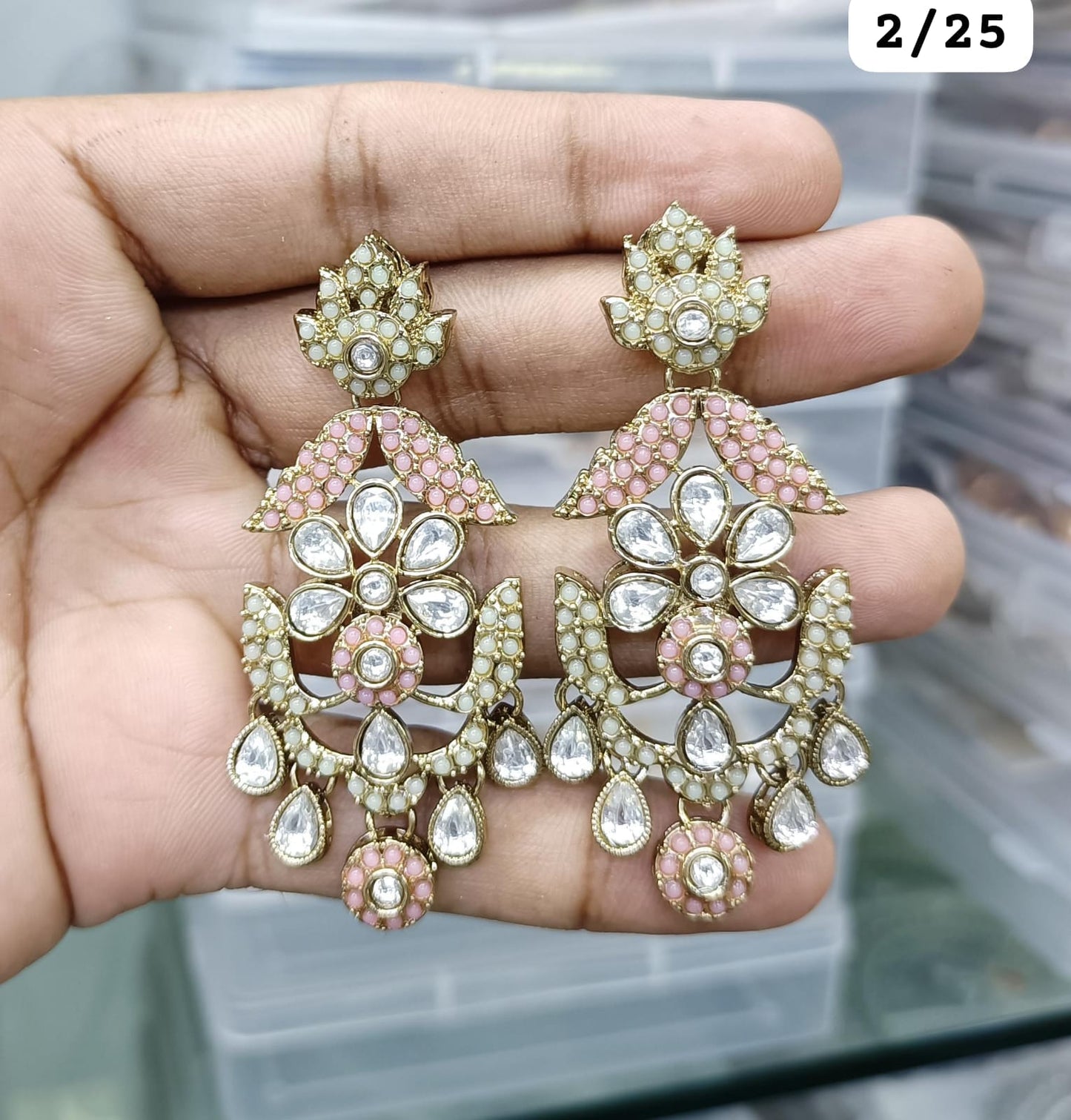 Royal Chandelier Earrings Antique Gold Ethnic Statement Jewelry