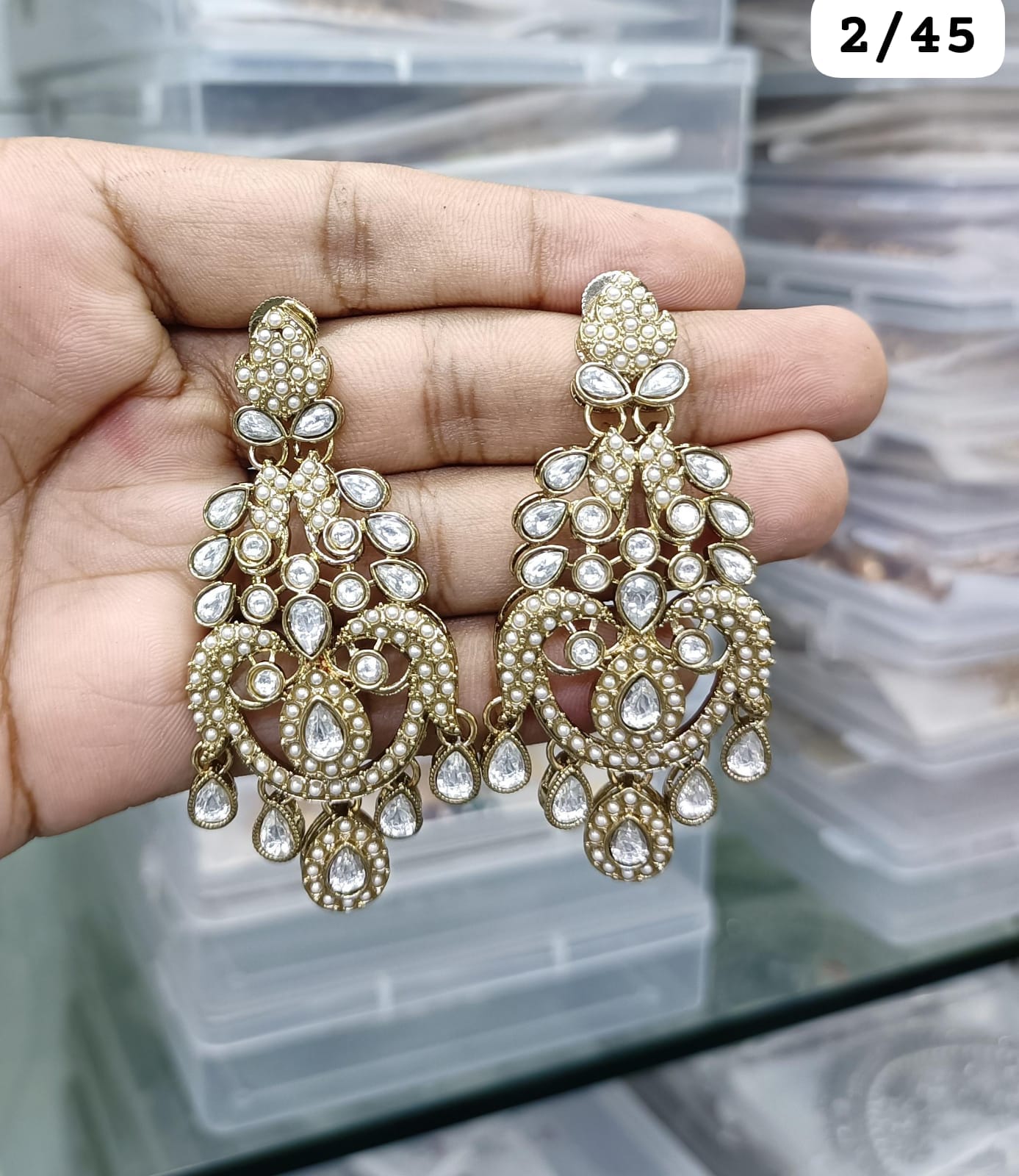 Royal Chandelier Earrings Antique Gold Ethnic Statement Jewelry