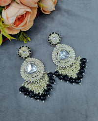 Traditional Festive Dangler Earrings with Cluster Beads & Crystal Accents