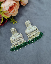 Elegant Crystal & Seed-Pearl Statement Dangler Earrings
