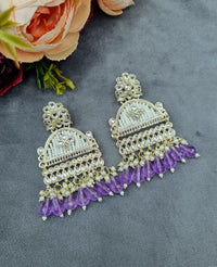Elegant Crystal & Seed-Pearl Statement Dangler Earrings