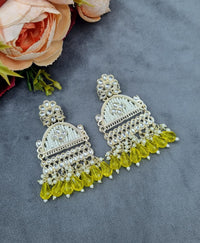 Elegant Crystal & Seed-Pearl Statement Dangler Earrings