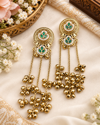 Ghungroo Tassel Floral Drop Earrings