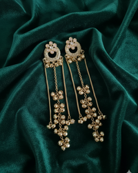 Traditional Kashmiri Ghungroo With Long Chain Drop Earrings For Woman