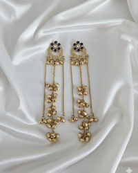 Traditional Kashmiri Ghungroo With Long Chain Drop Earrings For Woman
