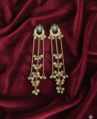 Traditional Kashmiri Ghungroo With Long Chain Drop Earrings For Woman