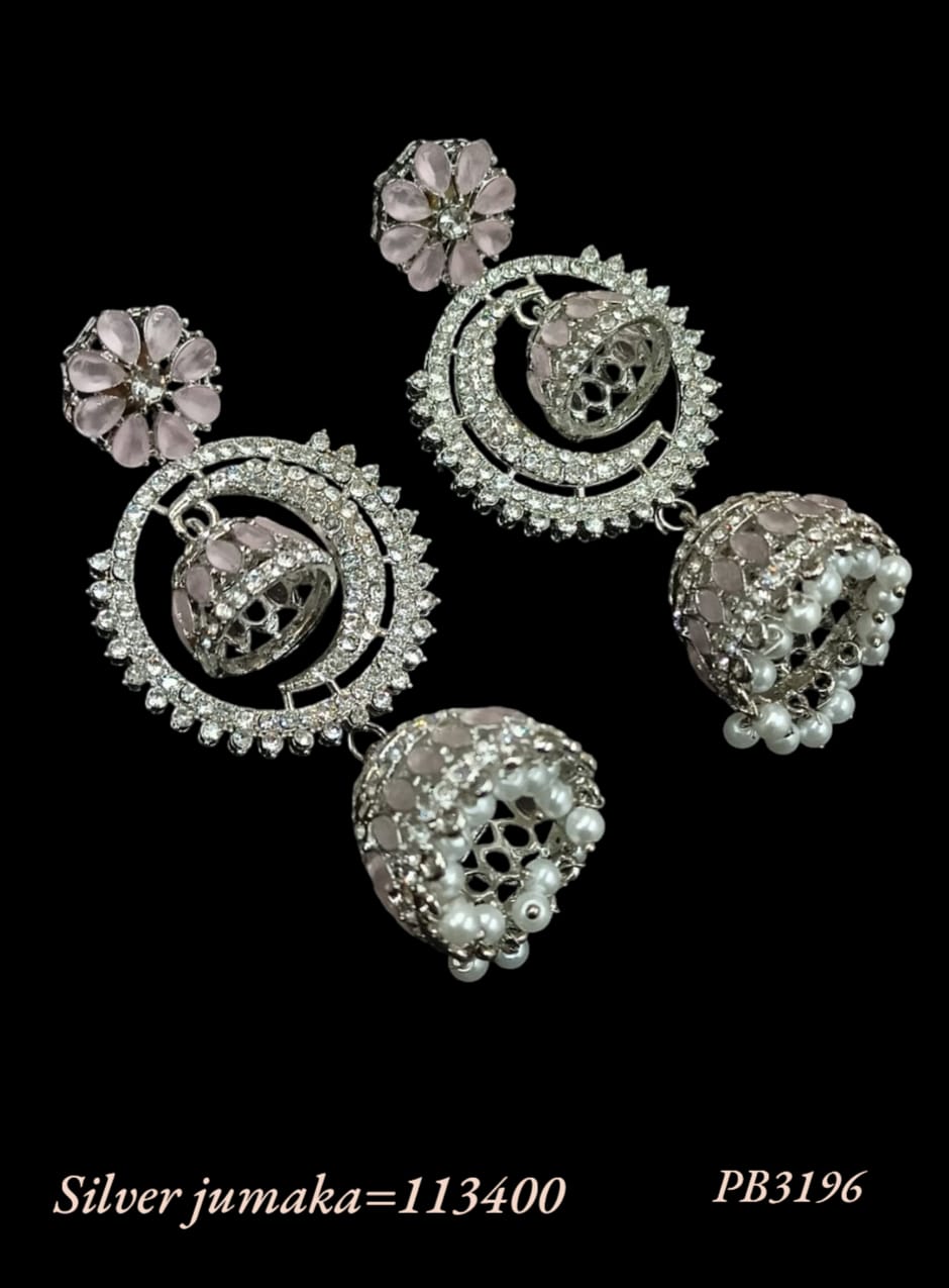 Traditional CZ Jhumka Earrings with Floral Stud Design – Lucentemarket