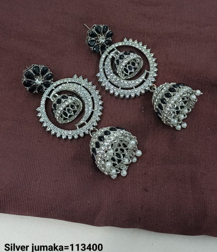 Traditional CZ Jhumka Earrings with Floral Stud Design – Lucentemarket