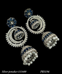 Traditional CZ Jhumka Earrings with Floral Stud Design – Lucentemarket