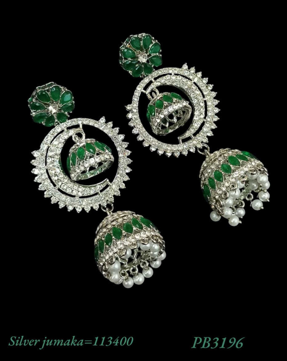 Traditional CZ Jhumka Earrings with Floral Stud Design – Lucentemarket