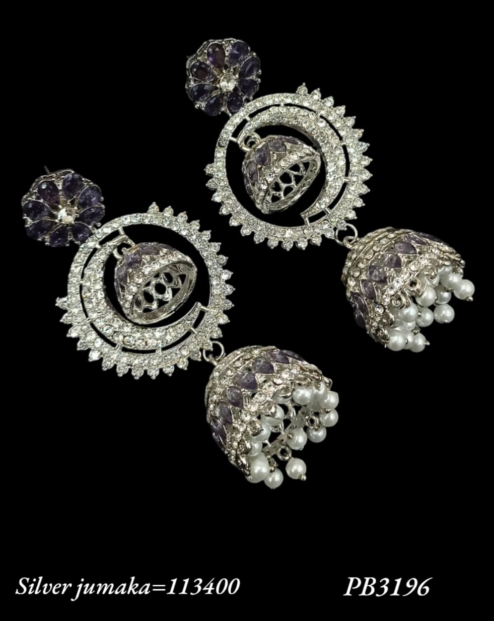 Traditional CZ Jhumka Earrings with Floral Stud Design – Lucentemarket