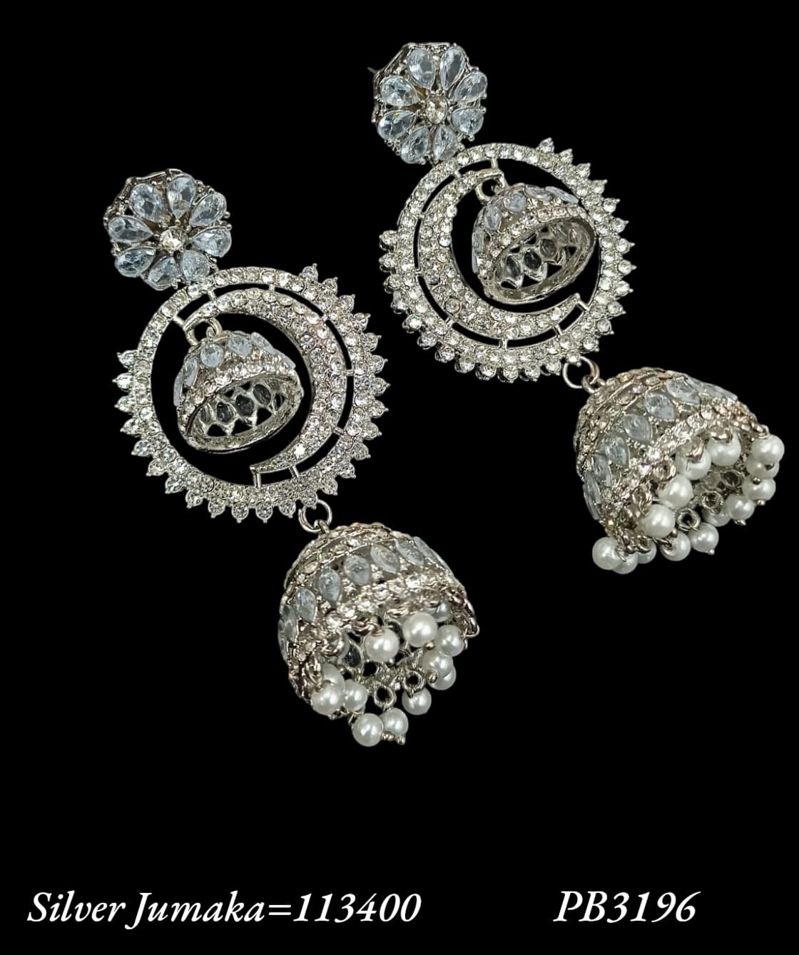 Traditional CZ Jhumka Earrings with Floral Stud Design – Lucentemarket