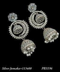 Traditional CZ Jhumka Earrings with Floral Stud Design – Lucentemarket