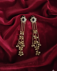 Antique Gold Kashmiri Ghungroo With Long Chain Drop Earrings For Woman & Girls