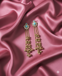 Antique Gold Kashmiri Ghungroo With Long Chain Drop Earrings For Woman & Girls