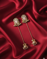 Royal Kashmiri Ghungroo with Chain Drop Dangles Earrings For Woman