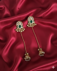 Royal Kashmiri Ghungroo with Chain Drop Dangles Earrings For Woman
