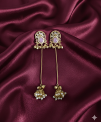 Royal Kashmiri Ghungroo with Chain Drop Dangles Earrings For Woman