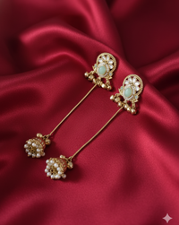 Royal Kashmiri Ghungroo with Chain Drop Dangles Earrings For Woman