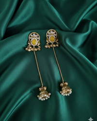 Royal Kashmiri Ghungroo with Chain Drop Dangles Earrings For Woman
