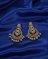 Antique Gold Plated Kashmiri Earrings Droplets Ghungroo For Woman & Girls