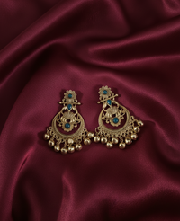 Antique Gold Plated Kashmiri Earrings Droplets Ghungroo For Woman & Girls