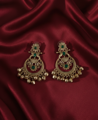 Antique Gold Plated Kashmiri Earrings Droplets Ghungroo For Woman & Girls