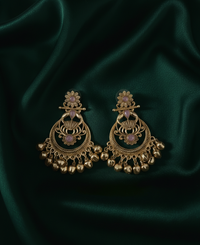 Antique Gold Plated Kashmiri Earrings Droplets Ghungroo For Woman & Girls