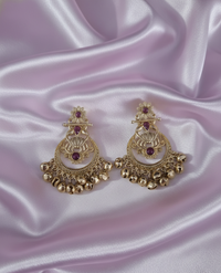 Antique Gold Plated Kashmiri Earrings Droplets Ghungroo For Woman & Girls
