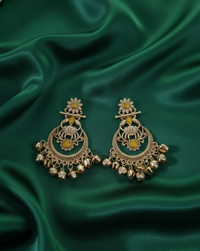 Antique Gold Plated Kashmiri Earrings Droplets Ghungroo For Woman & Girls