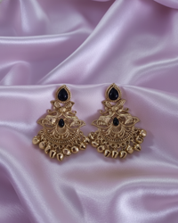 Kashmiri Antique Gold Earrings Ghungroo Drops For Woman & Girls