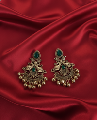 Kashmiri Antique Gold Earrings Ghungroo Drops For Woman & Girls