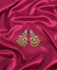 Kashmiri Antique Gold Earrings Ghungroo Drops For Woman & Girls