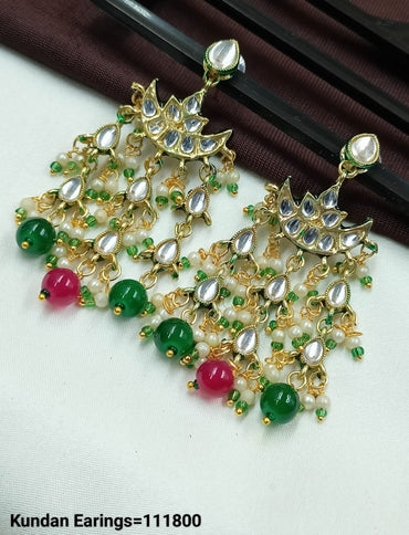 Elegant CZ Pearl Drop Earrings with Green Bead Accents – Lucentemarket