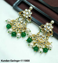 Traditional Crescent CZ Stone Earrings with Pearl and Bead Accents