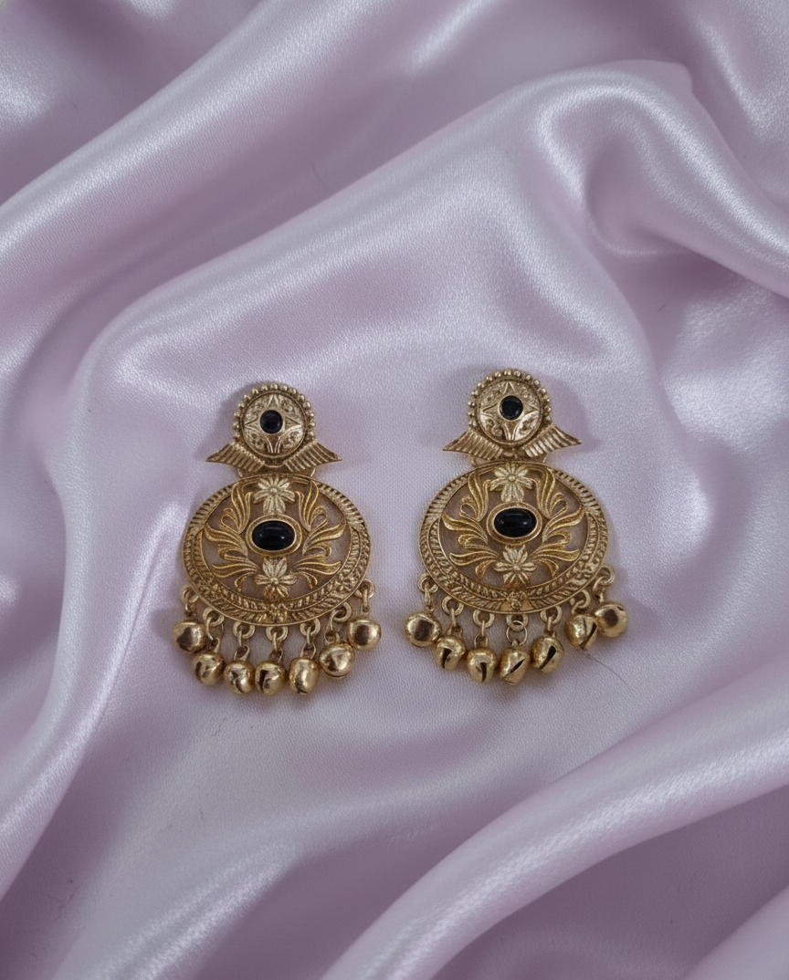 Traditional Gold Kashmiri Ghungroos Drop Earrings