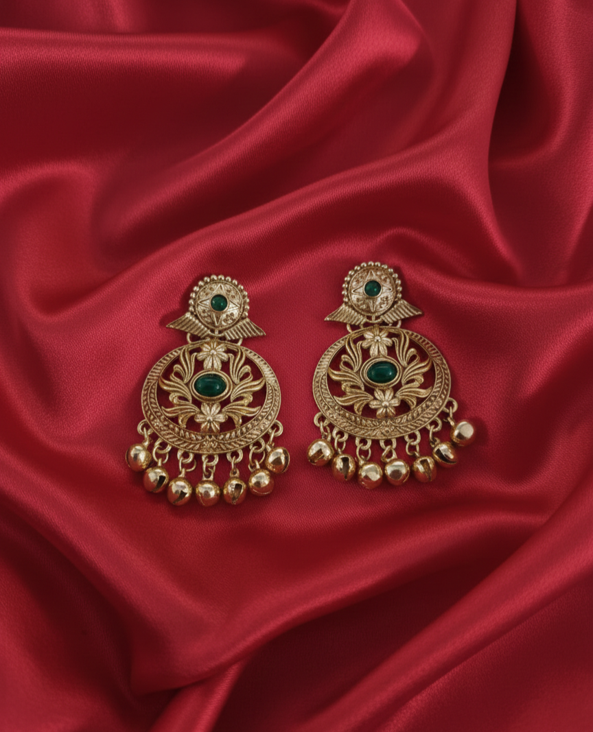 Traditional Gold Kashmiri Ghungroos Drop Earrings